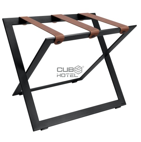  Black Stainless Steel Suitcase Support with Leather Straps